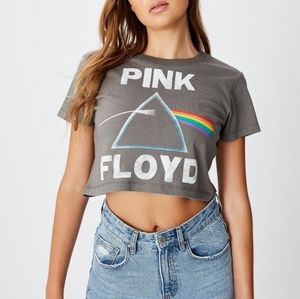 COTTON ON Pink Floyd crop chop tee